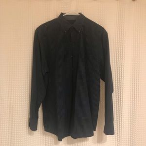 Men’s Izod Navy Blue/Green Button Down Shirt